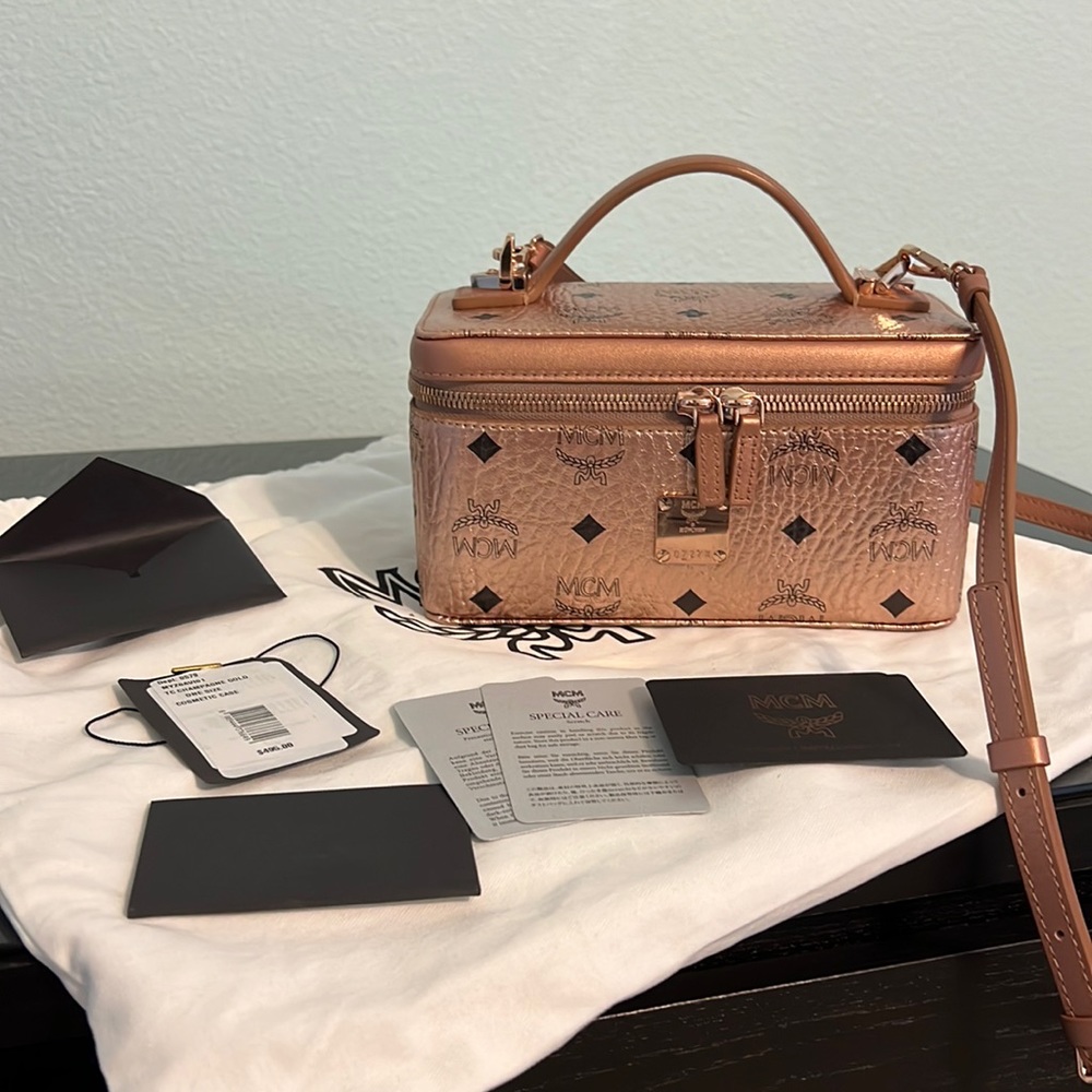 MCM Rose Gold Cosmetic Case